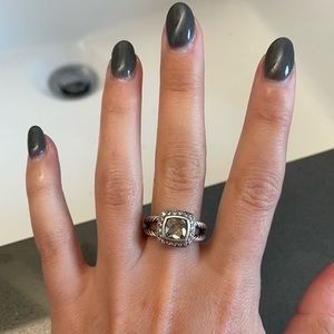 David Yurman Petite Albion Ring with Prasiolite and Diamonds